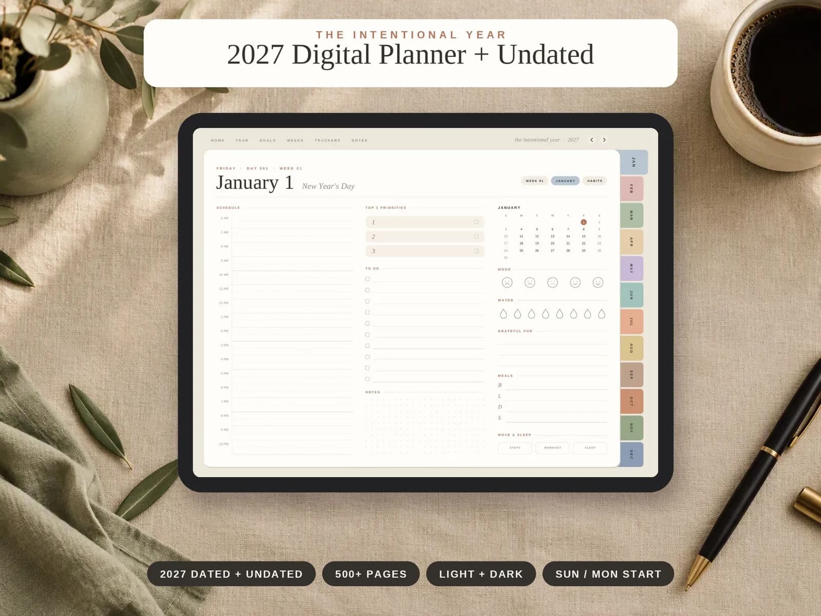 Cover of the 2027 Digital Planner + Undated from The Intentional Year