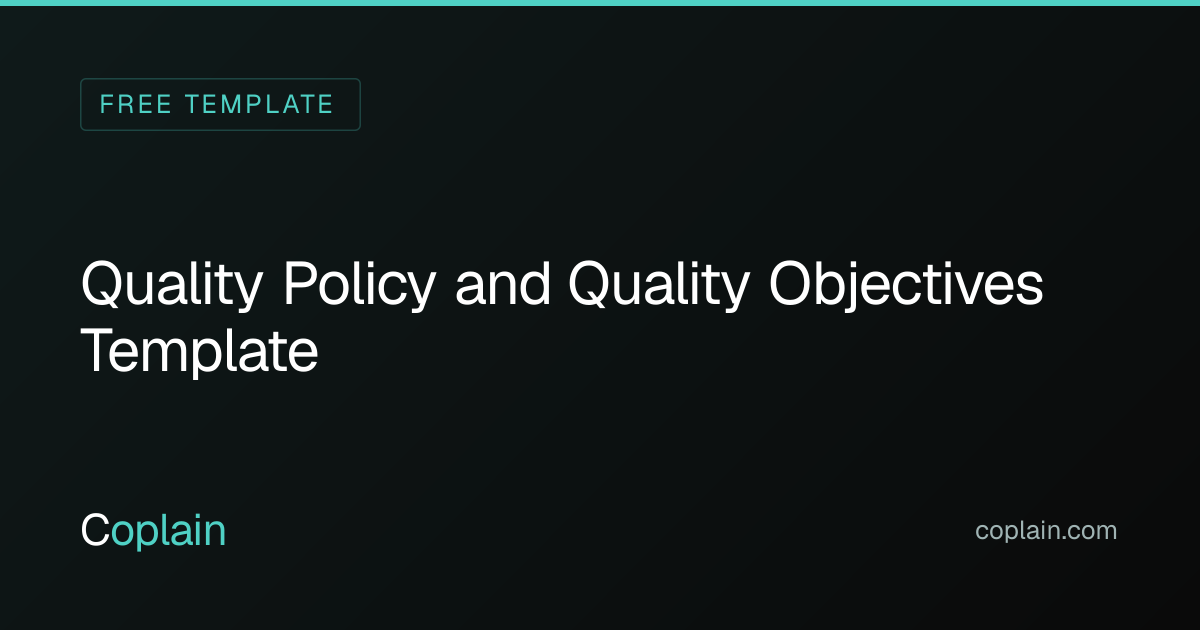 Quality Policy and Objectives Template (Word) | Coplain